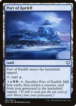 Port of Karfell 4x FOIL KHM MTG Kaldheim Uncommon MINT blue land - Image 1