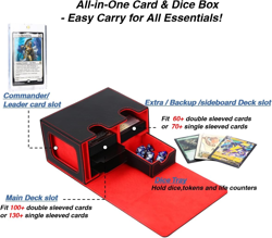 Venssu MTG Deck Box for Commander or Prime Card Display with Dice Tray,Card Deck - Image 3