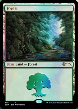 NM-Mint, English MTG Forest (108) - Foil - Happy Little Gathering Secret Lair Dr - Image 1