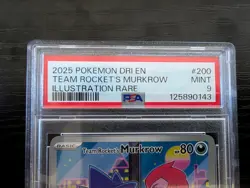 PSA 9 Team Rocket's Murkrow 200/182 Pokemon Destined Rivals Illustration Rare - Image 2