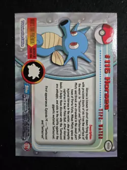 Horsea #116 - Rainbow Holo- Topps Pokemon Blue Label - HP - Image 2