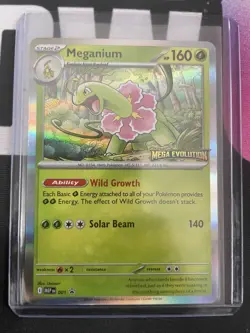 Meganium Mega Evolution Stamped Build and Battle Promo 001 Pokemon IN HAND NEW - Image 1
