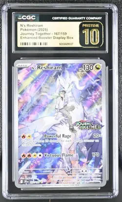 Pokemon Journey Together N's Reshiram Stamped IR 167/159 CGC Prstine 10 - Image 1