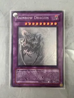 YuGiOh Rainbow Dragon Misprint Incorrect Name Ghost Rare 1st Edition NM - Image 1