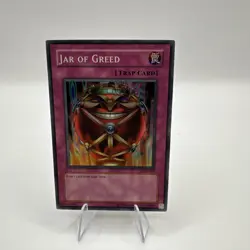 Yu-Gi-Oh! Jar of Greed LON-047 Super Rare Unlimited Edition Holo Yugioh TCG NM - Image 1