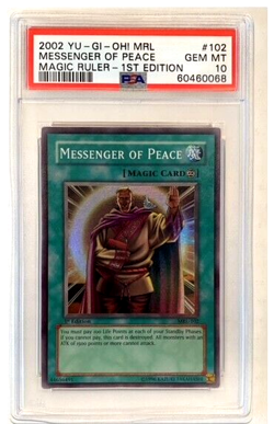 YuGiOh Magic Ruler MRL-102 1st Edition MESSENGER OF PEACE PSA 10 = GEM MINT Card - Image 1