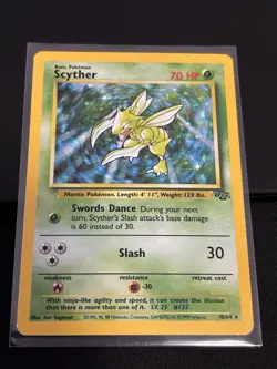 SCYTHER 10/64 Holo Rare Jungle Set Unlimited 1999 - Pokemon Card WOTC - LP - Image 3
