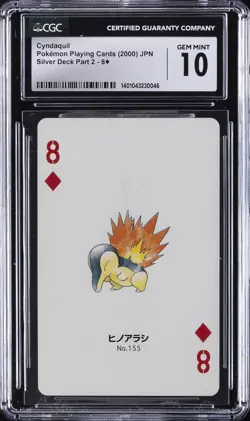2000 POKEMON PLAYING CARDS JPN CYNDAQUIL CGC 10 GEM MINT - Image 1