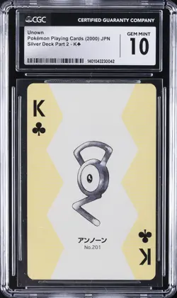 2000 POKEMON PLAYING CARDS JPN UNOWN CGC 10 GEM MINT - Image 1