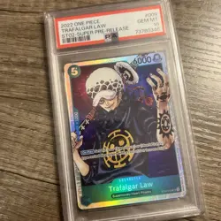 TRAFALGAR LAW ST02-009 SR SUPER PRE-RELEASE PSA 10 GEM MINT, 2022 ONE PIECE CARD - Image 2