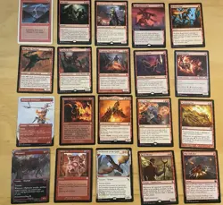 Magic The Gathering Lot Of 20 Red Cards Including Rares and Mythics NM - Image 1