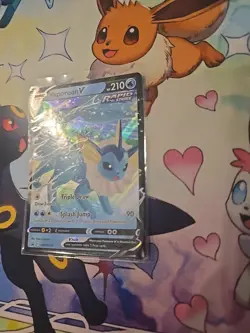 Vaporeon v SWSH150 Sword & Shield Black Star Promo Card Near Mint Condition - Image 2