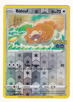 Pokemon Card BIDOOF 059/078 Pokemon GO TCG Unpeeled Ditto Stamp Promo LP - Image 1
