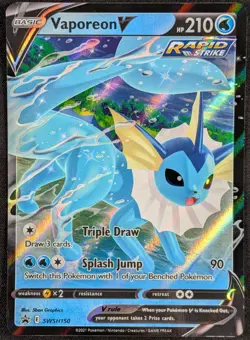 Vaporeon V Black Star Promo Full Art Ultra Rare Pokemon Card SWSH150 (NM) - Image 1