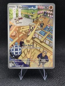 Pokemon TCG Timburr 183/167 Illustration Rare Holo Twilight Masquerade Card - Image 1