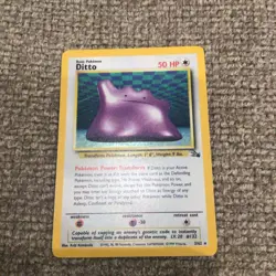 Ditto 3/62 Fossil WOTC Unlimited Pokemon Trading Card Holo Rare - Image 1