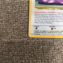 Ditto 3/62 Fossil WOTC Unlimited Pokemon Trading Card Holo Rare - Image 4