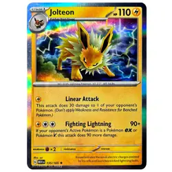 Jolteon 135/165 Scarlet & Violet-151 Rare Pokemon TCG (HOLO, NM) - Image 1