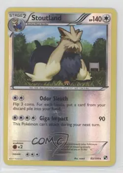 Stoutland Reverse Foil Pokemon Black & White Base Set #83 - Image 1