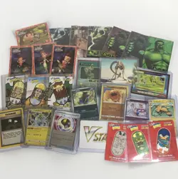 Mixed Lot of TCG Cards Hulk Madagascar Jimmy Neutron Pokemon Mighty Beanz Mario - Image 1