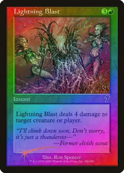 Lightning Blast FOIL 7th Edition HEAVILY PLD Red Common MAGIC MTG CARD ABUGames - Image 1