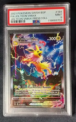 PSA 9 Jolteon VMAX SWSH184 SWSH: Sword & Shield Promo Cards Holo - Image 1