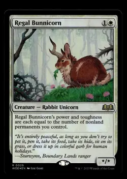 Regal Bunnicorn 25 Foil R Wilds of Eldraine - Image 1