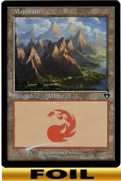 1x - MOUNTAIN - #446 - RETRO FOIL - Commander Masters - NM MTG - Image 1