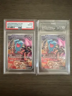 Pokemon TCG: DR Team Rockets Wobbuffet 203 PSA 8and 103 Japanese TAG 10 Bundle - Image 1