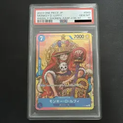 PSA10 Monkey D Luffy P-043 WEEKLY SHONEN JUMP PROMO ONE PIECE Card Japanese - Image 1