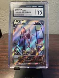 2022 Pokemon SWSH Pokemon GO Mewtwo V Alt Art CGC 10 #072/078 Gem Mint - Image 1