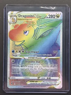 2022 Pokemon Dragonite VStar Rainbow Secret Rare Pokemon Go 081/078 Card - Image 1