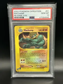 MACHAMP Pokemon Card - Expedition Base Set - 51/165 - Reverse HOLO - PSA 10 - Image 1
