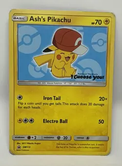 Pokemon TCG Pikachu SM113 Ash's Promo Card - Image 2