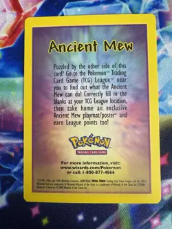 2000 Pokemon Movie Promo Ancient MEW Cosmic Holo Promo & Insert Question Card - Image 5