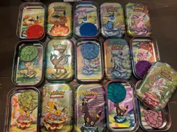 Pokemon Prismatic Evolutions Mini Tins Complete Set (Empty+coins+card art ONLY) - Image 1