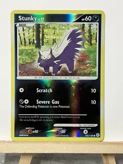 Stunky 102/130 Diamond & Pearl Pokemon Card Reverse Holo - Image 1