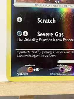Stunky 102/130 Diamond & Pearl Pokemon Card Reverse Holo - Image 2
