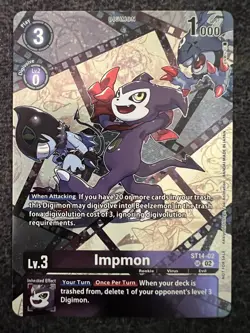 Digimon Card Game Impmon ST14-02 Super Rare Sinister Order NM - Image 1