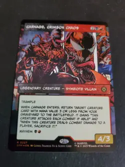 1x - Carnage, Crimson Chaos - FOIL BORDERLESS #227 - Marvel's Spider-Man -NM MTG - Image 1