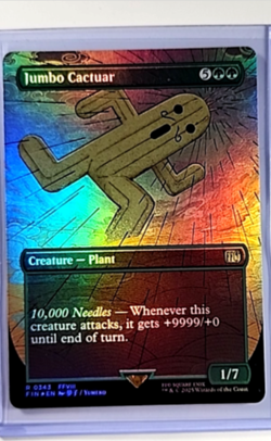 2025 MTG Magic The Gathering FIN Final Fantasy Borderless Foil 343 Jumbo Cactuar - Image 1