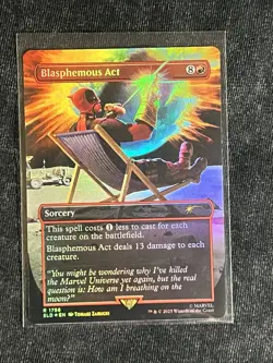 Blasphemous Act 1756 Rainbow Foil Deadpool Secret Lair MTG Near Mint - Image 1