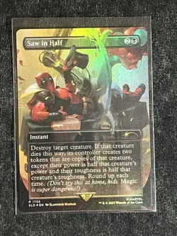MTG Saw in Half Rainbow Foil Deadpool Secret Lair Drop SLD Magic the Gathering - Image 1