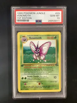 PSA 10 Pokemon TCG 1999 Pokemon Jungle #29 Venomoth 1st Edition GEM MT - Image 1