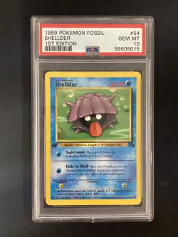PSA 10 Pokemon TCG 1999 Pokemon Fossil #54 Shellder 1st Edition GEM MT - Image 1