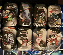 Pokemon Unova Black Bolt White Flare Mini Tin Set Of 8 Factory Sealed - 16 Packs - Image 2
