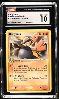 2005 Pokemon HARIYAMA Ex Emerald Uncommon CGC 10 - 31/106 - Image 1
