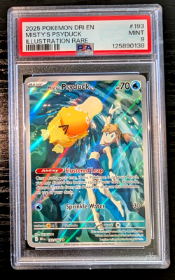 2025 POKEMON DRI EN-DESTINED RIVALS ILLUSTRATION RARE MISTY'S PSYDUCK PSA 9 - Image 1