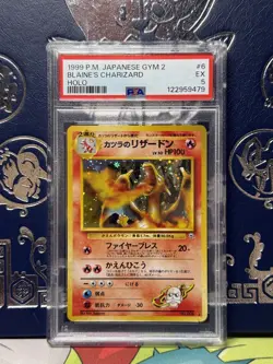1999 Pokemon Japanese Gym 2 Holo #6 Blaine's Charizard PSA 5 - Image 1