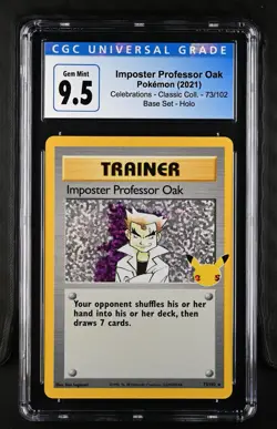 CGC 9.5 2021 Pokemon Celebrations 73/102 Imposter Professor Oak - Image 1